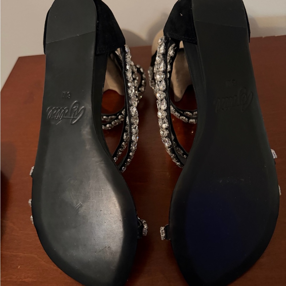 Rhinestone Spiral Wrap Black Sandals - Women - Picture 7 of 8